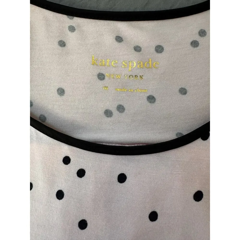 NEW KATE SPADE Dot-Print Jersey Knit Modal PJ top ONLY Size Medium